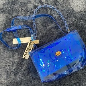 LIKE DREAMS - Royal Blue Plastic See Through Purse